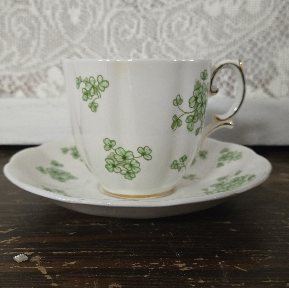 Royal Albert Shamrock Bone China Teacup & Saucer Set